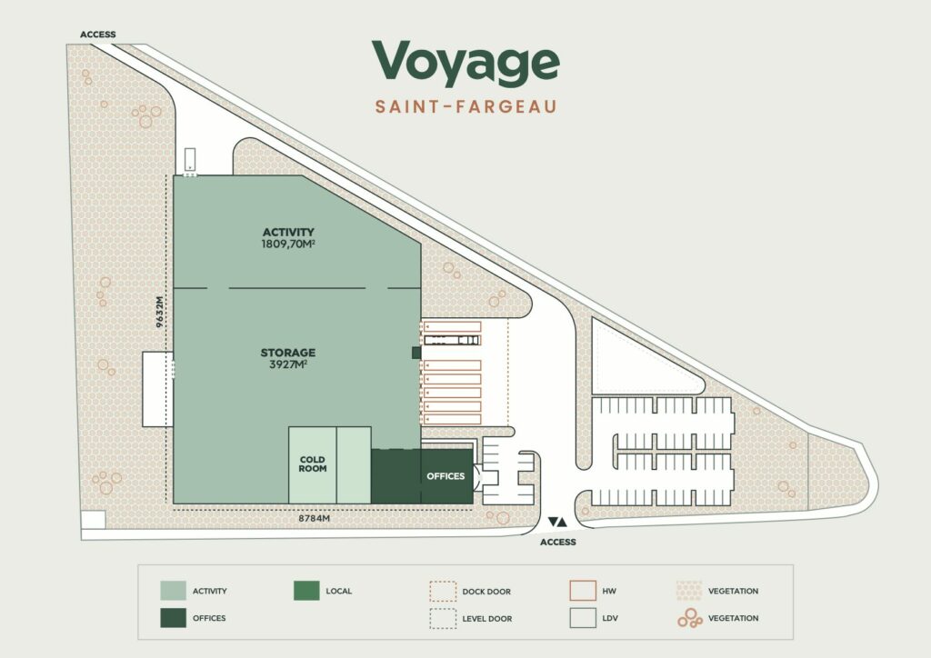 Plan simplifié pour bâtiment immobilier logistique entrepôt