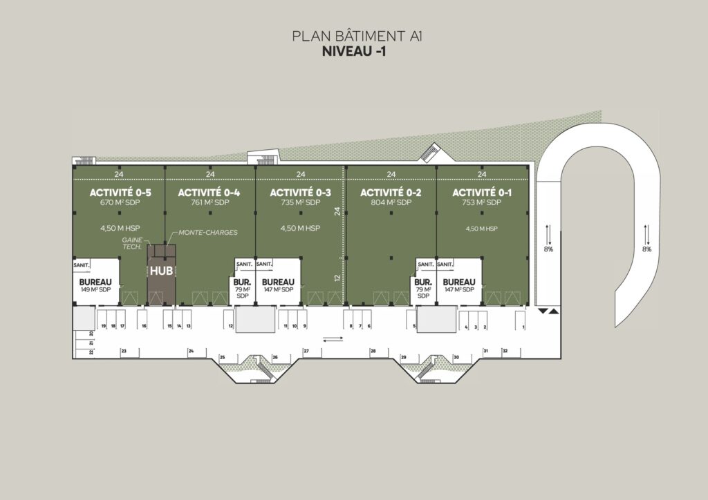 plan marketing d'étage d'un actif immobilier